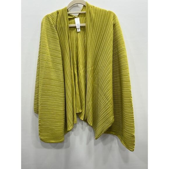 Wynne Layers Womens Pear Pleated Plisse Knit Cardigan Sweater Shrug Plus Size 2X - Picture 2 of 8